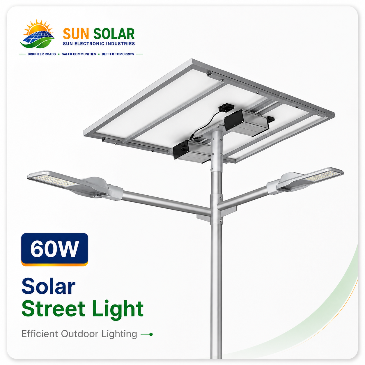 60W Dual Arm Solar Street Light